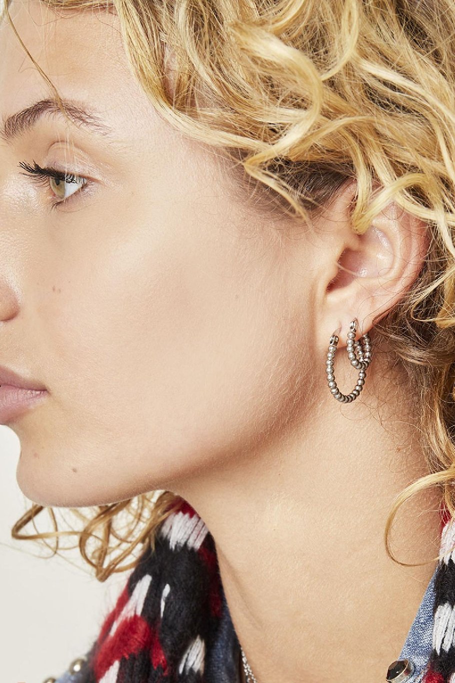 Pendientes Hoops Spheres 15 mm Plata Acero inoxidable Imagen2